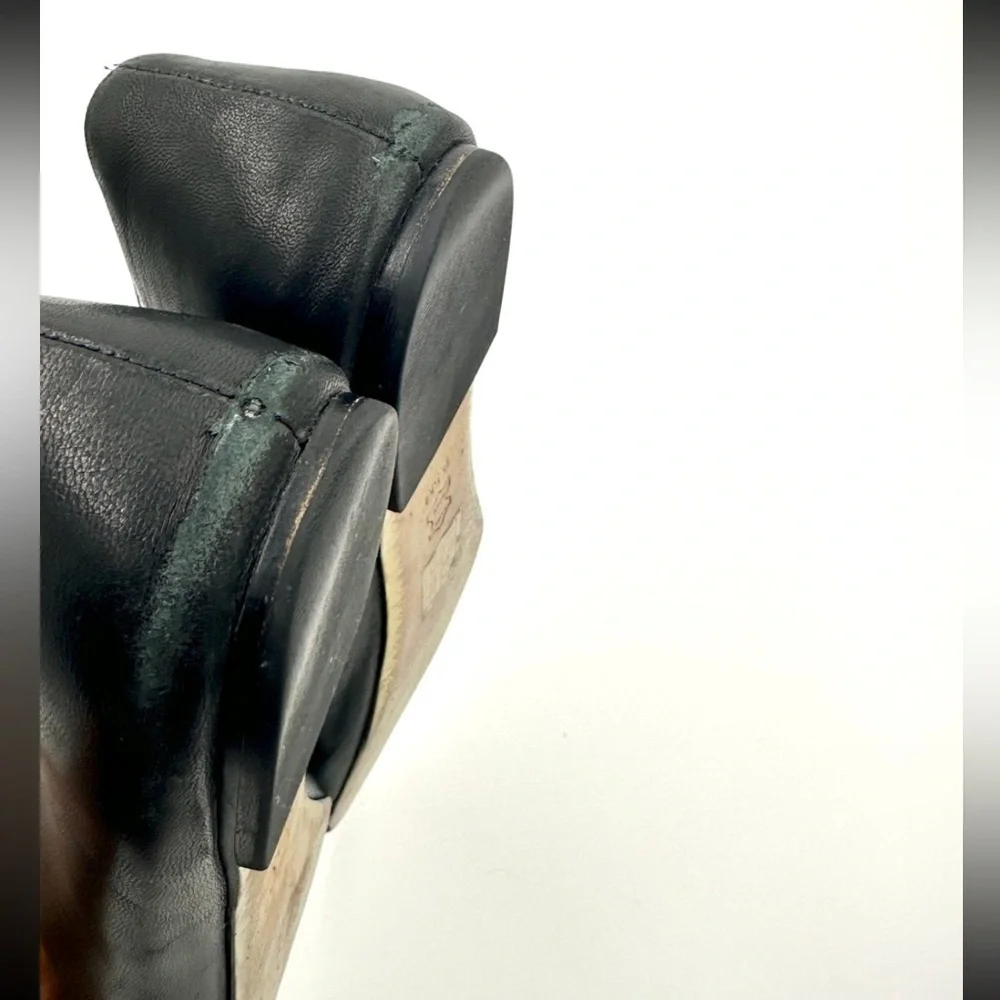 Tory Burch Chelsea Ballet Flats Napa Leather‎ Black Gold Medallion cap toe 9.5M